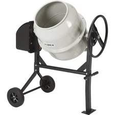 Klutch Electric Cement Mixer, 4.25 Cu. Ft. Drum, 2/3 HP, 120V Electric Motor