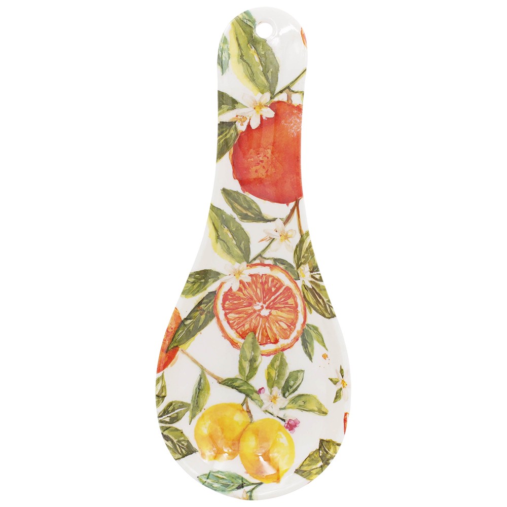 Spoon Rest Oranges and Lemons Citrus Kitchenware Utensil Holder Dish Cooking