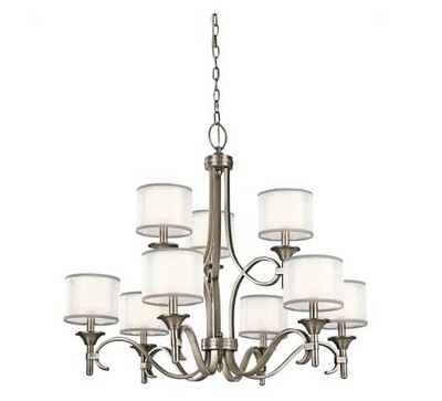 Kichler Lacey 29.5'' 9 Light 2 Tier Chandelier 42382AP Antique Pewter (Brand New)