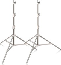 9.2ft/2.8m Stainless Steel Light Stand, Spring Cushioned Heavy Duty Photograp...