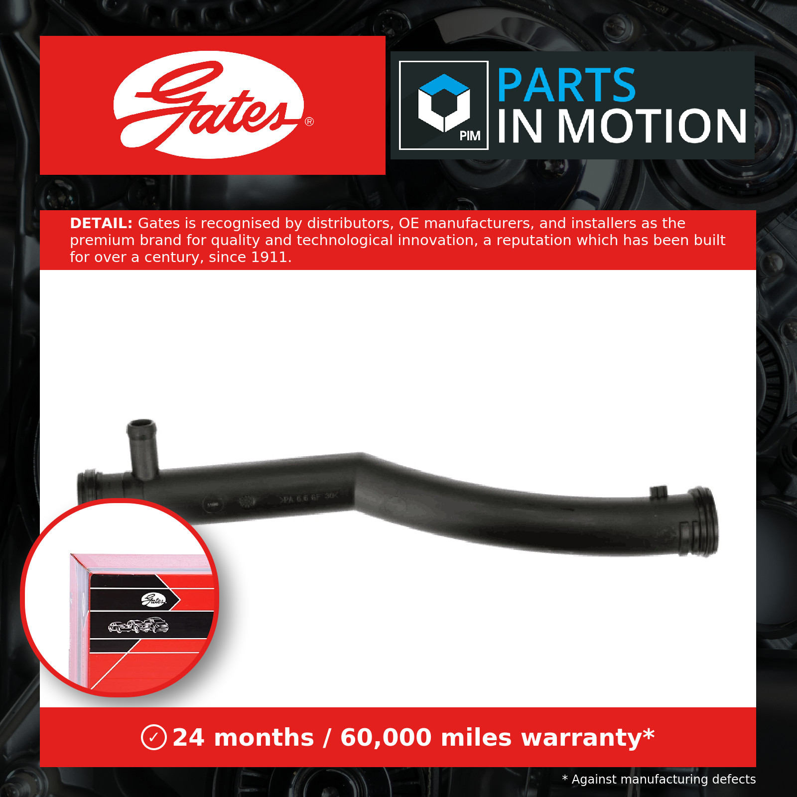 Cooling system pipe hose Plastic 02-2826 GATES for VW AUDI SKODA SEAT - Image 27