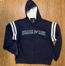 Vintage College of William & Mary Hoodie Gear for Sports Big Cotton Sweatshirt L