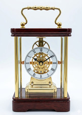 Orologio SKELETON Baiyulan Vintage Meccanismo Vista Dorato  Tavolo Box NOS