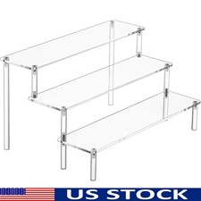 Acrylic Display Riser Organizer 3 Tier Stand Perfume Shelf Easy Assembly Storage
