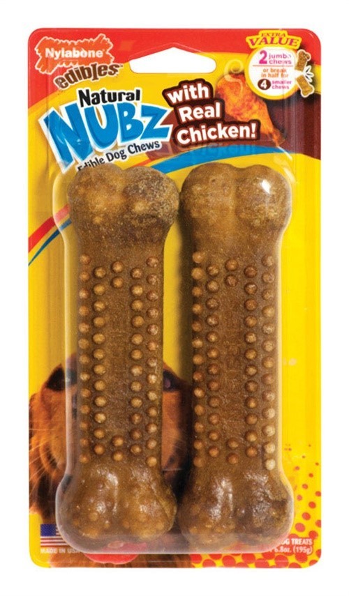 Nylabone NEN203TPW Nubz Real Chicken Flavor Edible Chews Large for Dogs