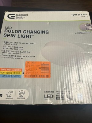 Commercial Electric 7 in 810 Lumens Integrated LED Color Changing Spin Light