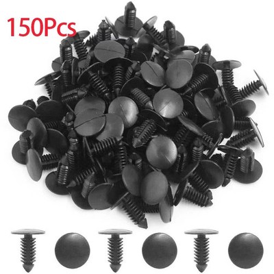 150X 1/4'' Hole Fastener Clips Auto Car Plastic Rivets Retainer Fender Push Pin