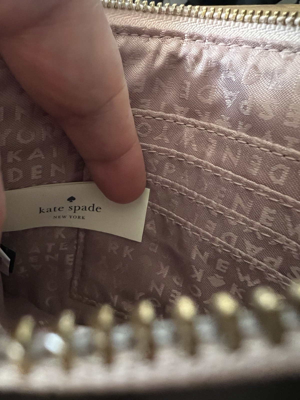 Kate Spade Laurel Way Tinie Slim Wristlet Wallet Rose Gold Metallic Flat thumbnail 15