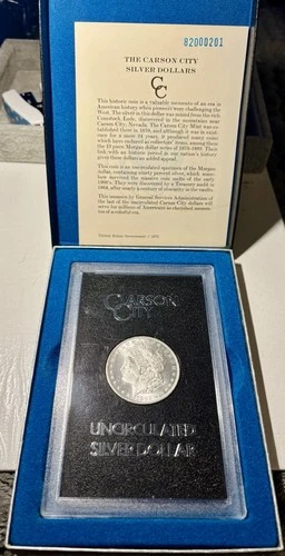 1882 CC Morgan Silver Dollar Uncirculated GSA - OGP & COA Included