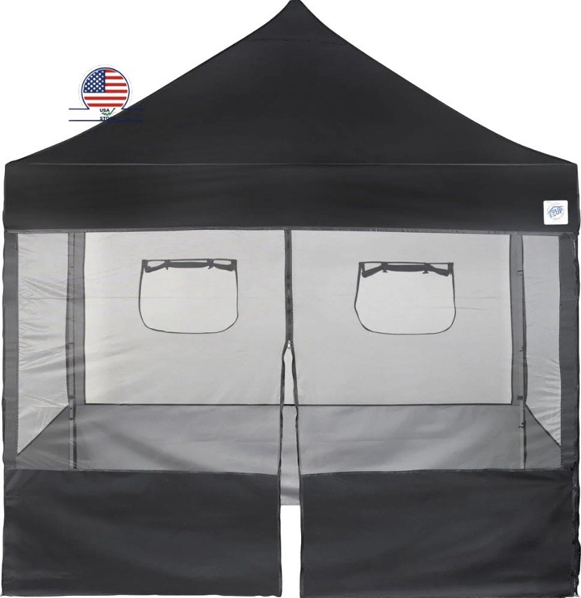 E-Z UP SPFM104TCBK 10' Food Service Vendor Screen Wall Kit W