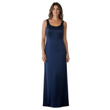 Alex Evenings Maxi Gown, Elegant and Simple Sleeveless, Navy Blue, Size 6P