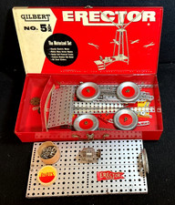 Vintage 1950s Gilbert Erector Set No. 5 1/2 Motorized Set w/ Box Parts