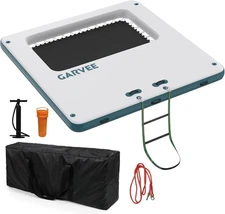 10x10FT Inflatable Floating Dock Floating Water Dock Raft Platform Mat w/Ladder