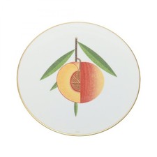 Assiette à dessert porcelaine HERMES Kaoru Mi blanche multicolore 24 cm 2 cm