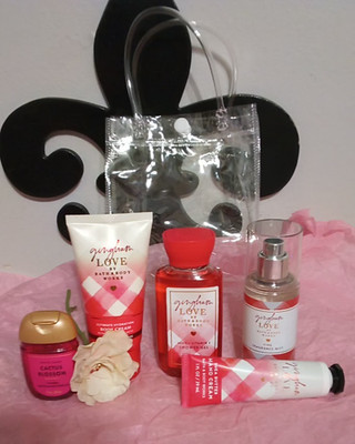 Bath & Body Works Gingham Love 5 pc set Mini travel set with carrying bag!
