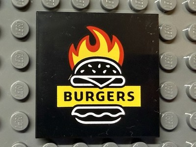 LEGO - 1x Fliese 4 x 4 mit Schriftzug  BURGERS 