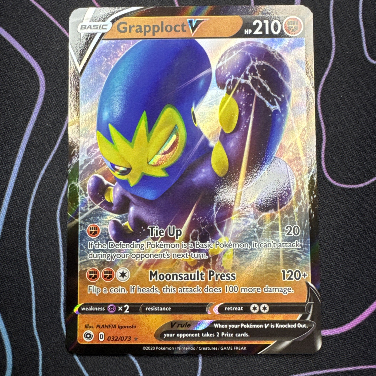 Pokémon Grapploct V 32/73 Champions Path Holo Card Near Mint