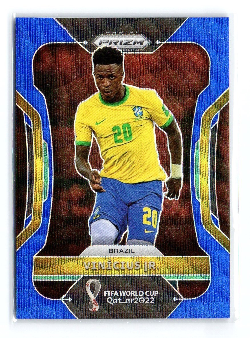 2022 Panini Prizm World Cup Qatar Vinicius Junior Vini Jr Blue Wave Prizm /199