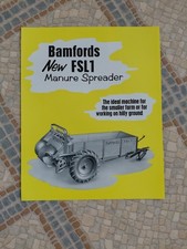 Bamfords  NEW FSL1 MANURE SPREADER   VINTAGE   Sales leaflet