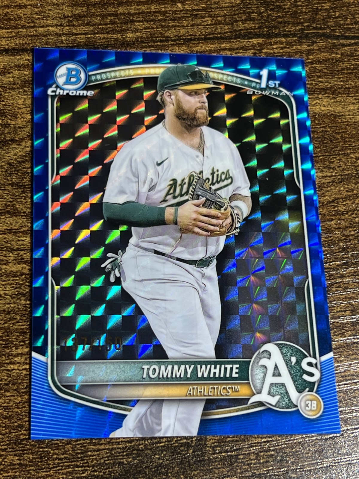TOMMY WHITE 2025 Bowman Chrome #BCP-251 Athletics Blue Geometric Refractor /150