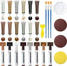Wood Furniture Repair Kit: 12-Color Filler and 8-Color Markers - Wood Touch up f