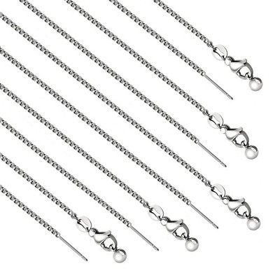 10PCS Stainless Steel Adjustable Necklace Set Delicate Box Chain Necklaces Bu...