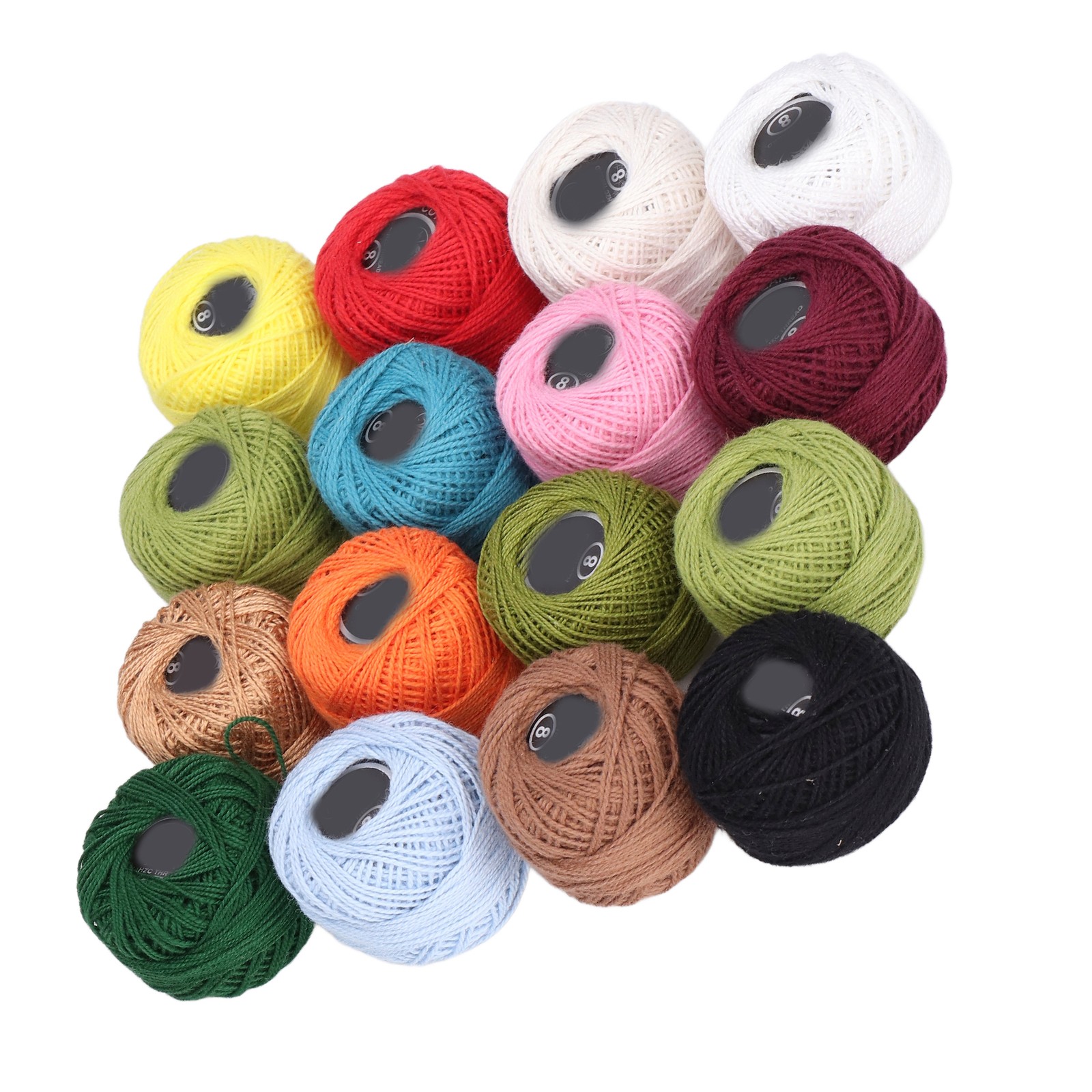 16Pcs Crochet Thread Sturdy Durable Rich Bright Color High Luster Wide