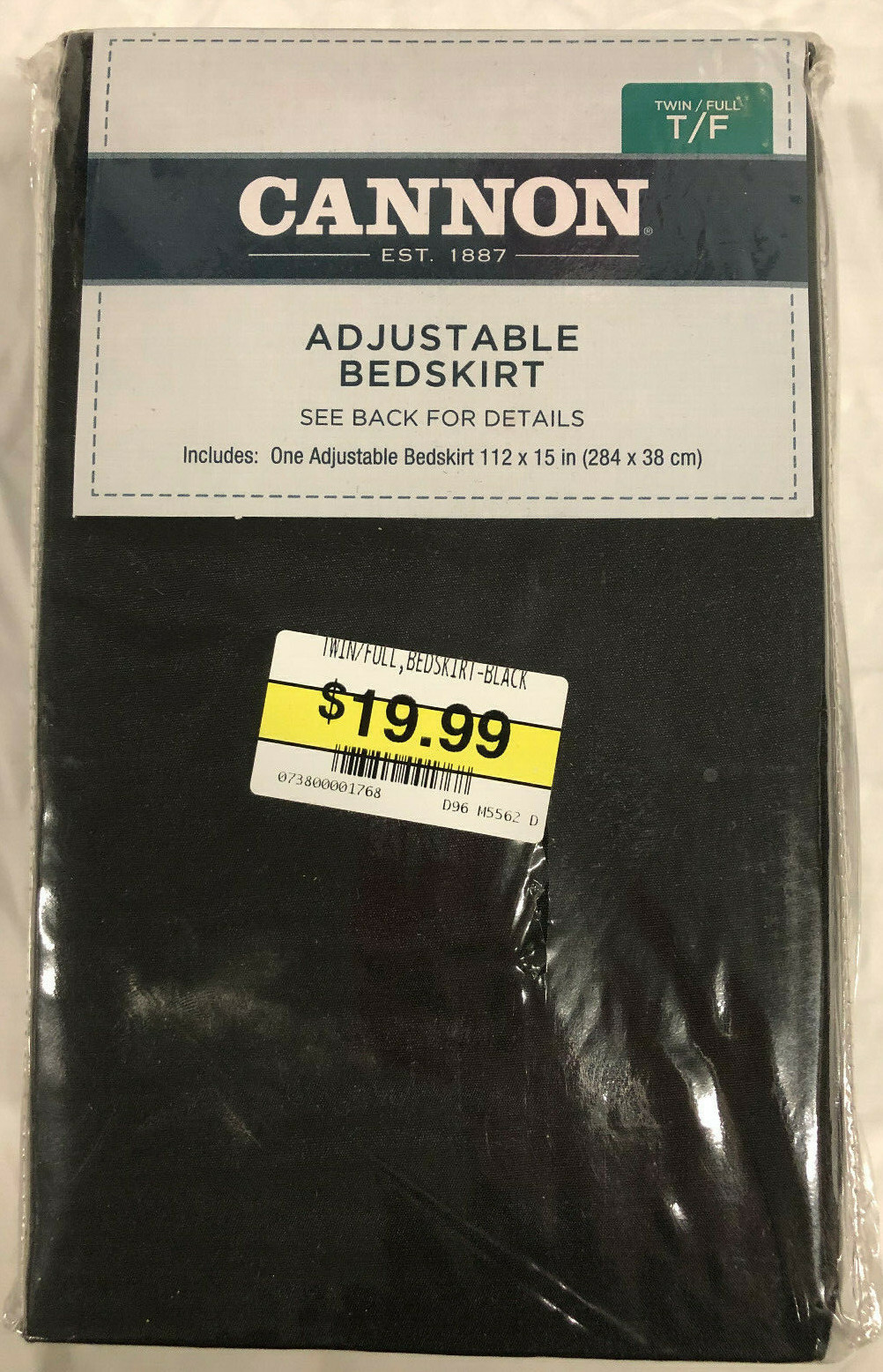 Cannon Bed Skirt Adjustable Khaki White or Black You Choose Color and