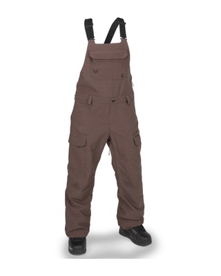 Volcom Creston 3D Stretch Bib Overall Women's Snow Pants, Mahogany, Large