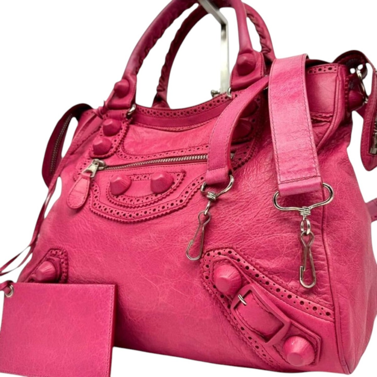 Balenciaga Giant City 2Way Handbag Pink Authentic | eBay