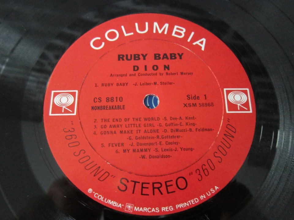 Vinyle LP 33T Dion - Ruby Baby 1963 US Press. - Photo 3/3
