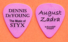 Styx Dennis DeYoung August Zadra Signature Pink Guitar Pick - 2011 Tour