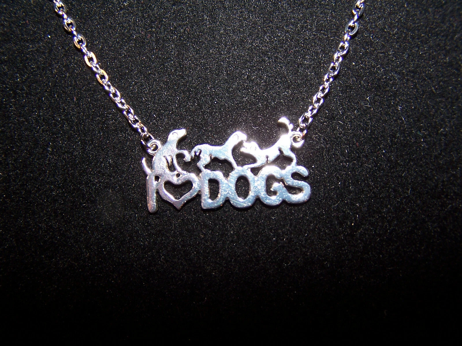 CHROME HEARTS Collana placcata argento sterling 925 ciondolo PAW ciondolo CUORE AMORE CANI ANIMALI DOMESTICI 20"