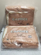 2 Vintage Owen CAPRICE BROWN Cocoa Polyester BLANKET Twin / Full 72”x90” NOS