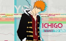 Anime bleach kurosaki ichigo typography boys orange Custom Gaming Mat Desk