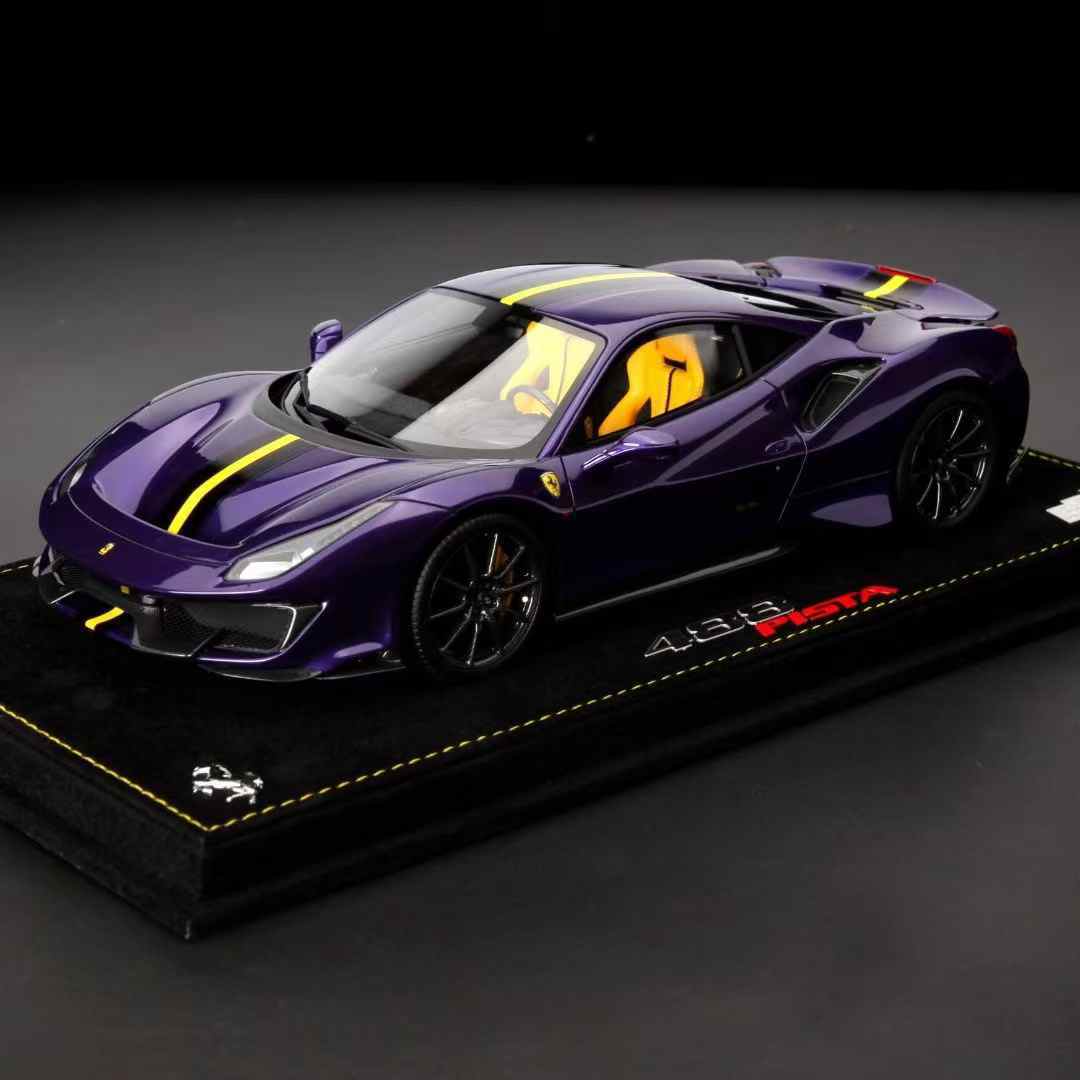 BBR 1:18 Ferrari 488 Pista Purple Al Humaid Diecast Car BBR 1:18 Ferrari 488 Pista Purple Al Humaid Diecast Car