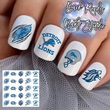 Detroit Lions Waterslide Nail Art Decals Set Of 50 Instructions, Bonus