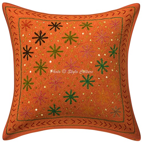 Embroidered Floor Pillows Cases Car Sofa Boho Art Room Decorative Cushion Cover - Picture 3 of 6