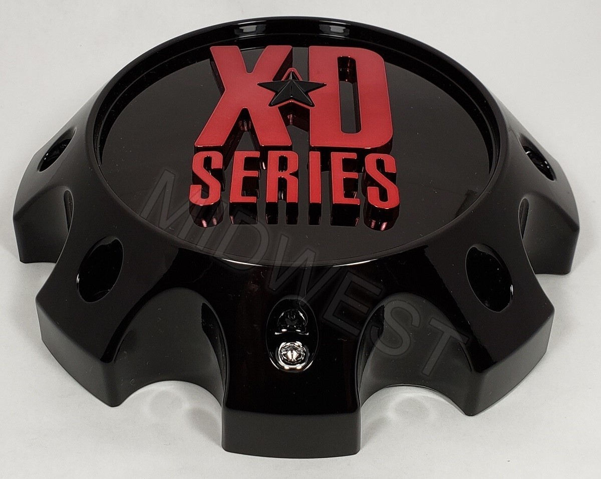 1 New Gloss Black and Red 8 Lug XD Wheel Rim Center Cap 1 New Gloss Black and Red 8 Lug XD Wheel Rim Center Cap