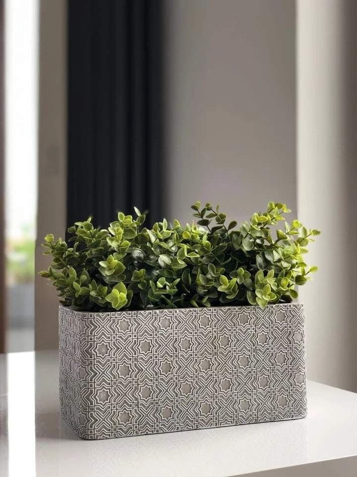 Concrete Flower Pot LARGE Trough Home Decor Modern Plant Pots Indoor Garden - Image 3 of 3
