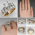 Antique Art Deco 3.20 Ct Diamond Vintage Wedding Ring Set 14K Yellow Gold Finish