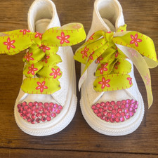 NEW Converse Custom Embellished Crystal All Star Sneakers Shoes Infant Sz 2
