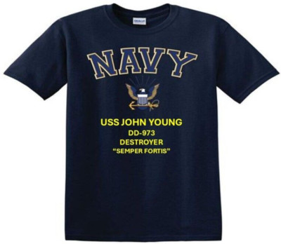 USS JOHN YOUNG  DD-973* DESTROYER*EAGLE SHIRT*NAVY OFFICIALLY LICENSED