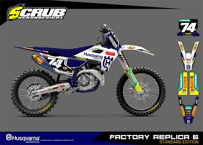 Custom MX Graphics Kit: HUSQVARNA TE FE TC FC TX FX FLEX BLK/WHI