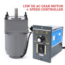 110V 15W AC Gear Motor Electric Motor Variable Speed Controller 1:5 270RPM New
