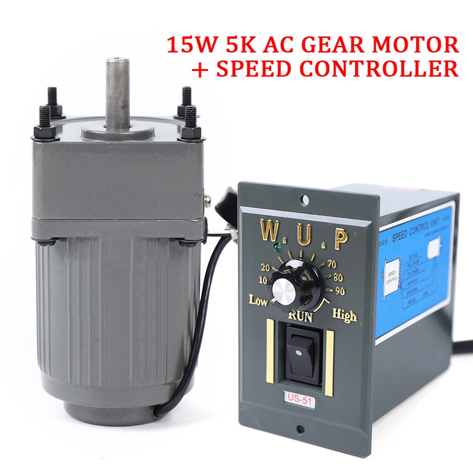 110V 15W AC Gear Motor Electric Motor Variable Speed Controller 1:5 270RPM New - Image 4 of 4