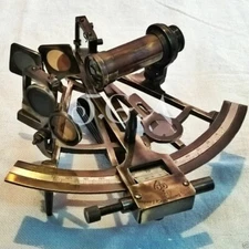 8" Brass Nautical Antique Finish Hennery Barrow & CO. London Maritime Sextant