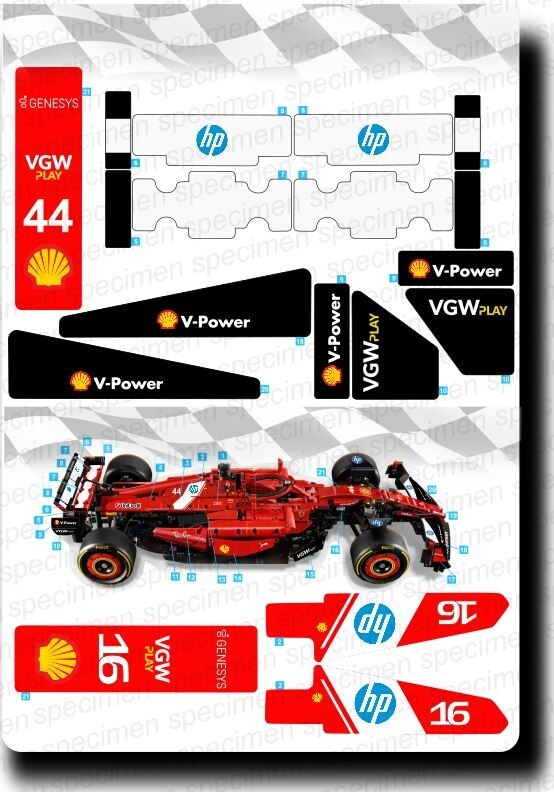 Ferrari Sticker Set - 11 High-Quality Glossy Decals For Cars, Laptops, Gear