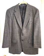 Jos. A. Bank Mens Jacket Blazer 41R 100 Wool Sport Coat Gray Herringbone