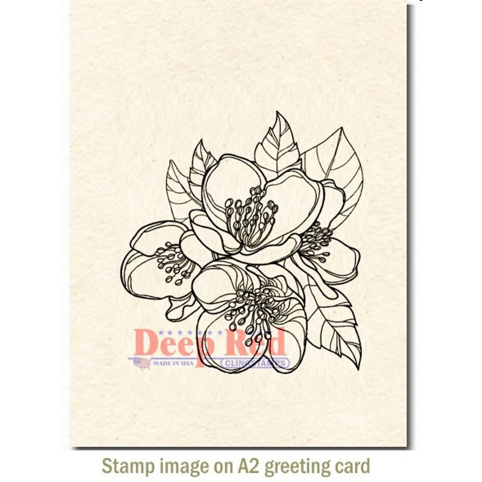 Deep Red Stamps Magnolia Blossom Rubber Cling Stamp | eBay